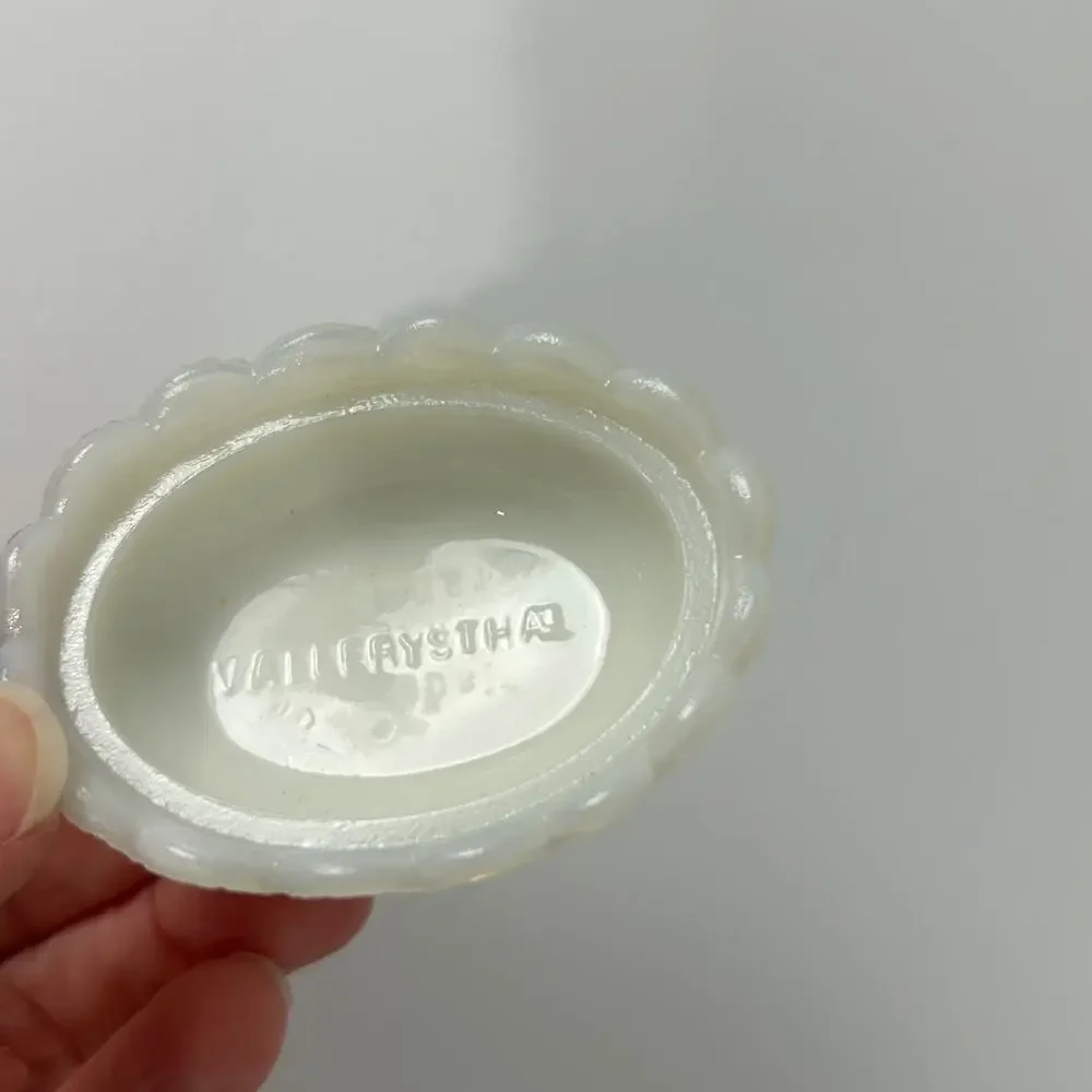 Vallerysthal Mini Hen on Nest Lot 3 Covered Salt Cellars Opaline Milk Glass